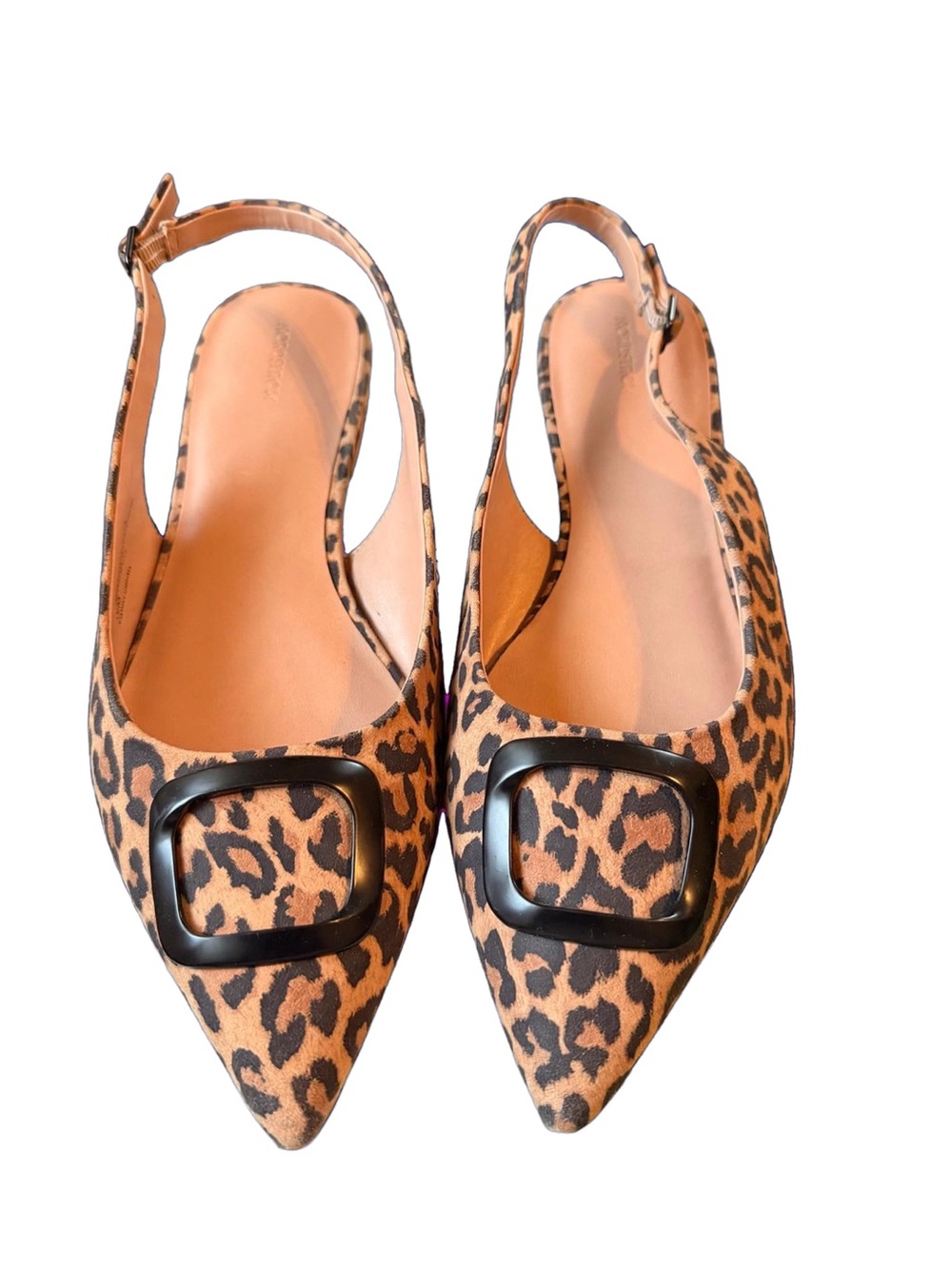 NORDSTROM Nobecca-Lea Tan Leopard Pointed Toe Slingback Flats - Size 10M